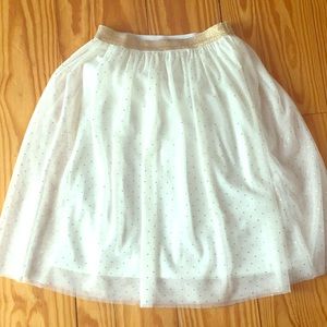 Juniors white and gold tulle skirt